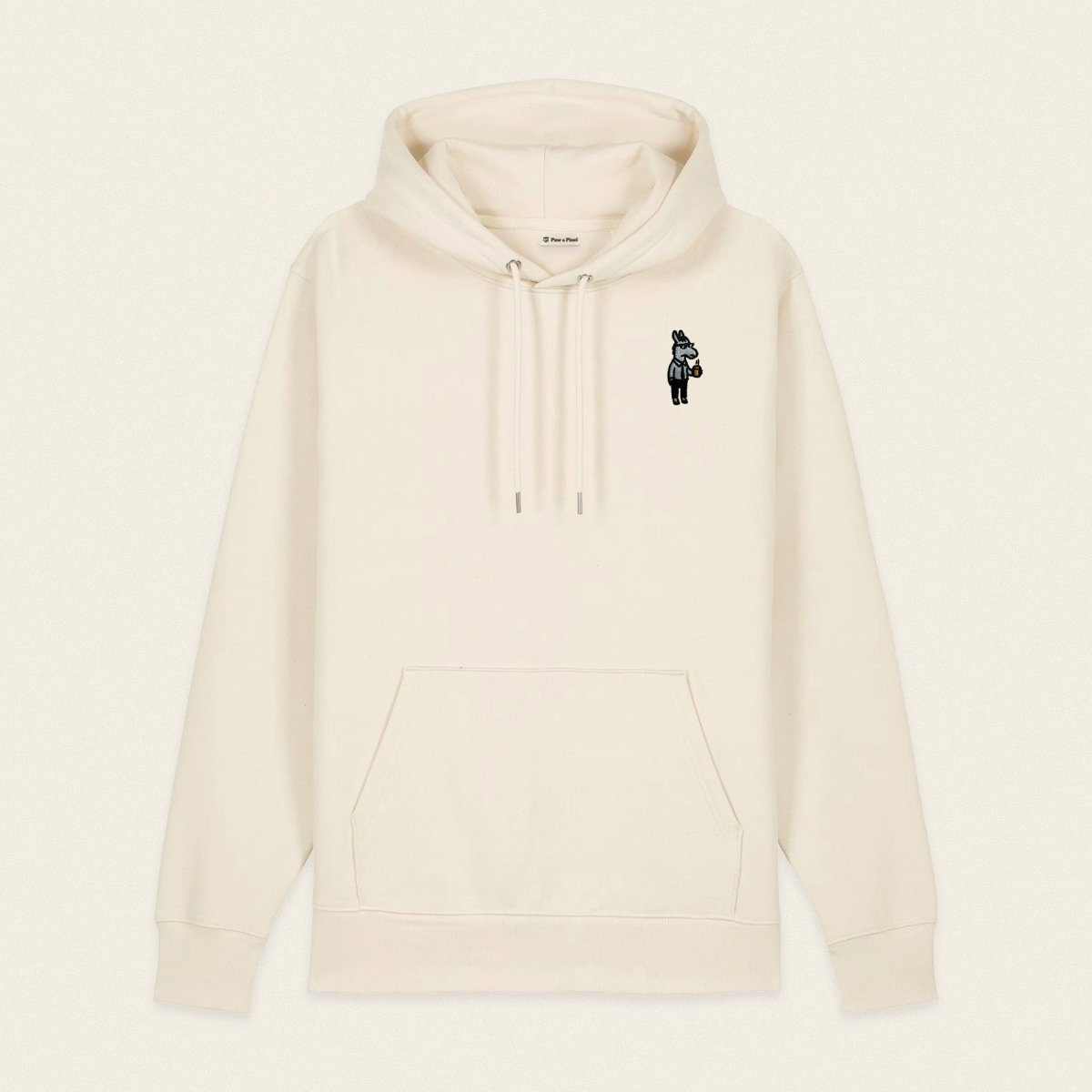 Bio Hoodie - Business Esel in Beige - Paw & Pixel Stickdesign