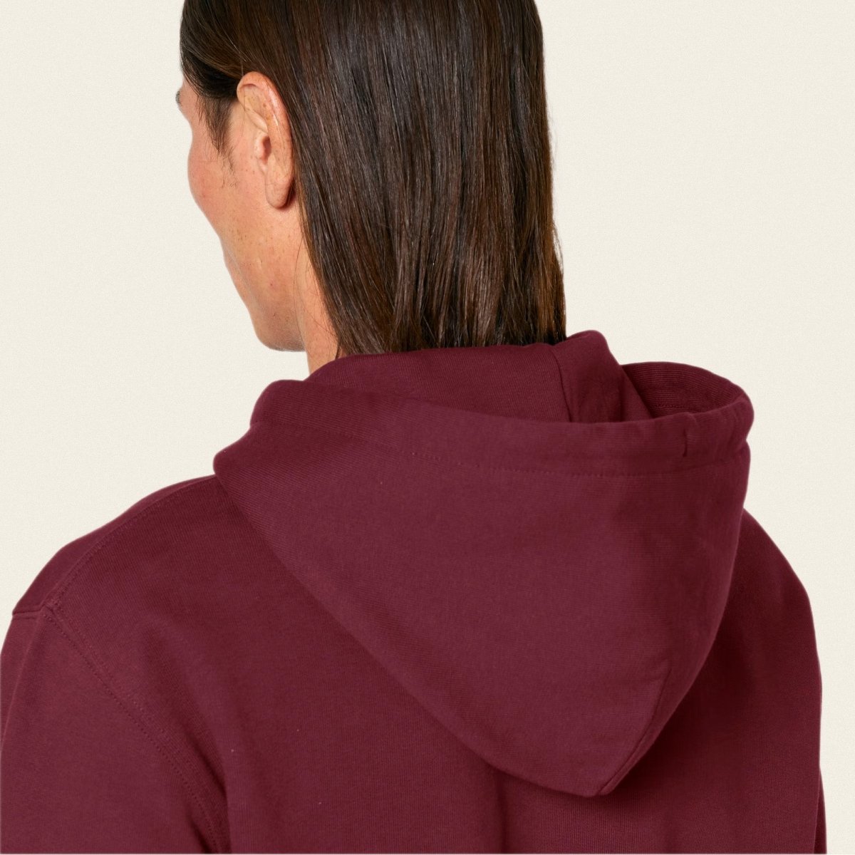 Bio Hoodie - Business Esel in Burgunder - Paw & Pixel Stickdesign