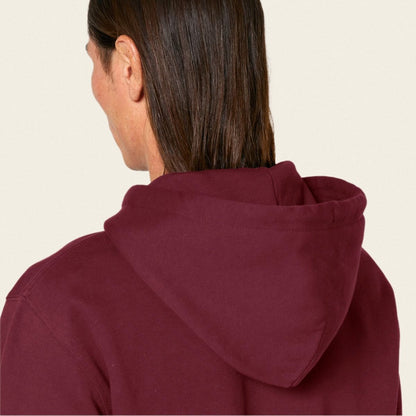 Bio Hoodie - Business Esel in Burgunder - Paw & Pixel Stickdesign