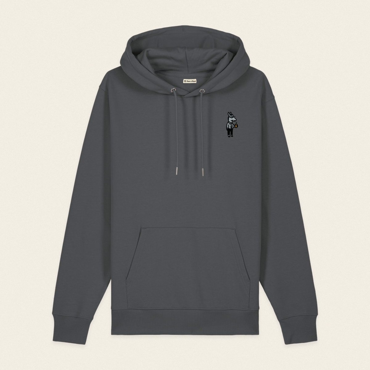 Bio Hoodie - Business Esel in Grau - Paw & Pixel Stickdesign