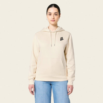 Bio Hoodie - Coffee Junkie in Burgunder - Paw & Pixel Stickdesign