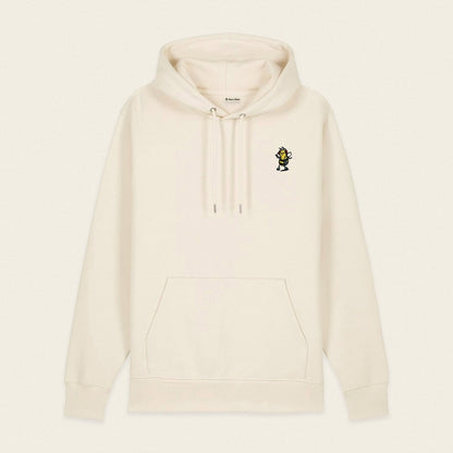 Bio Hoodie - Groovy Bee in Beige - Paw & Pixel Stickdesign