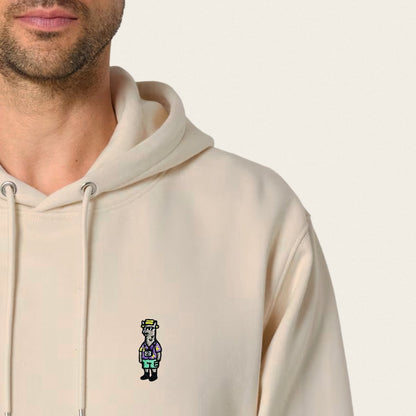 Bio Hoodie - Llama on Tour in Burgunder - Paw & Pixel Stickdesign