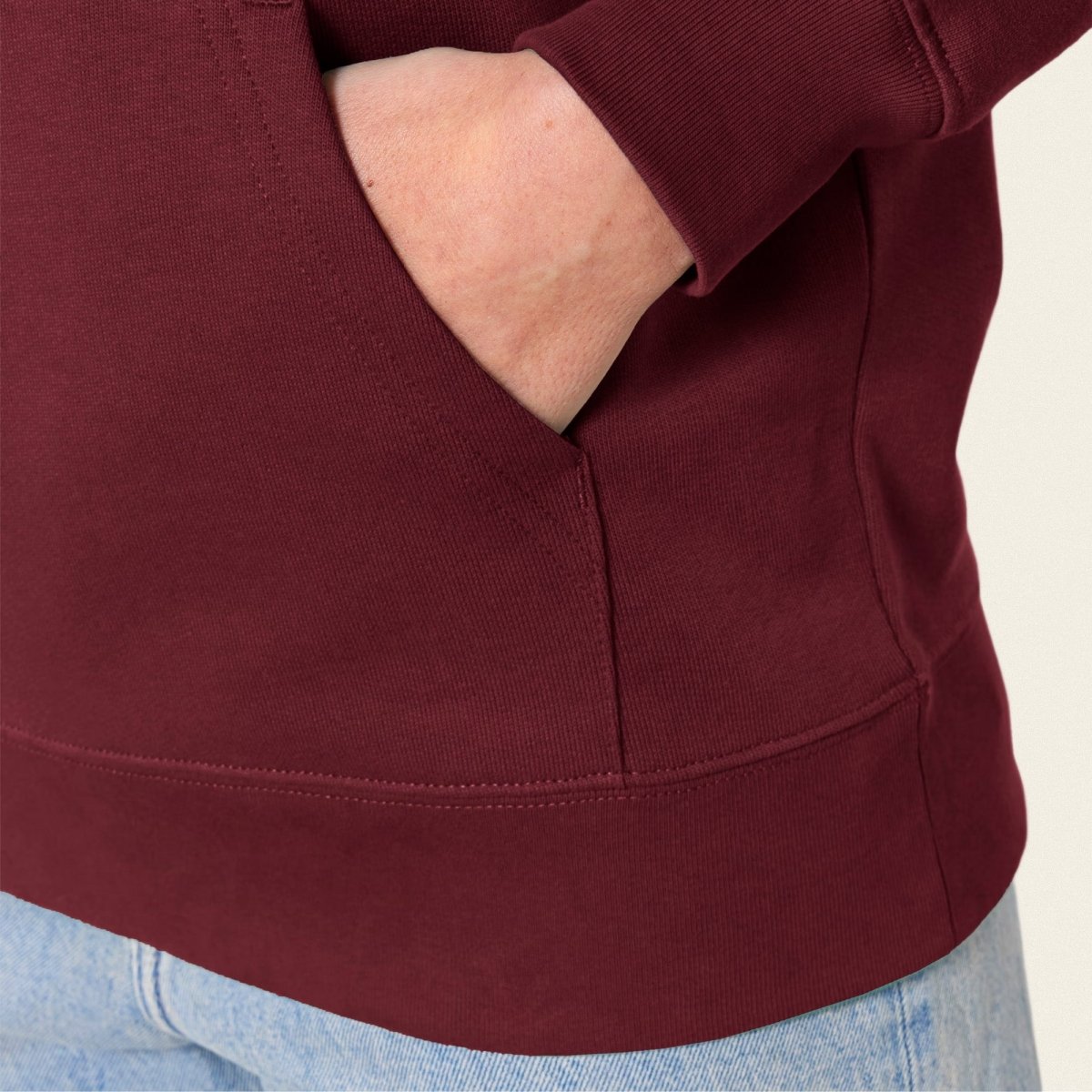 Bio Hoodie - Llama on Tour in Burgunder - Paw & Pixel Stickdesign