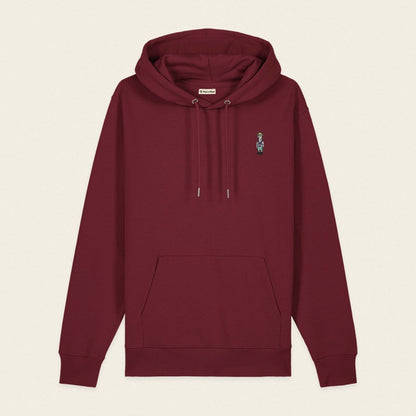 Bio Hoodie - Llama on Tour in Burgunder - Paw & Pixel Stickdesign