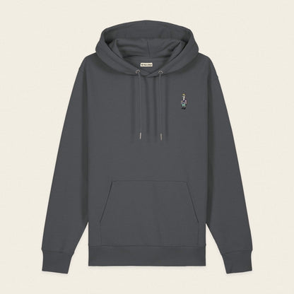 Bio Hoodie - Llama on Tour in Grau - Paw & Pixel Stickdesign