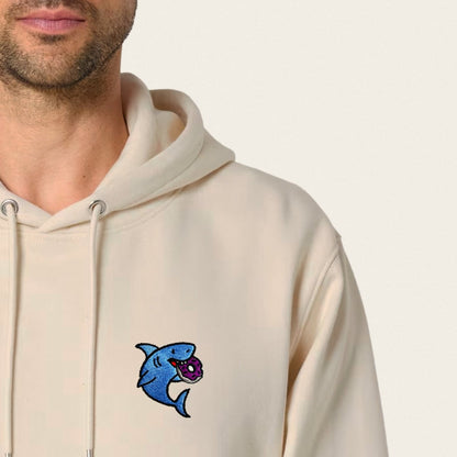 Bio Hoodie - Snack Attack in Burgunder - Paw & Pixel Stickdesign