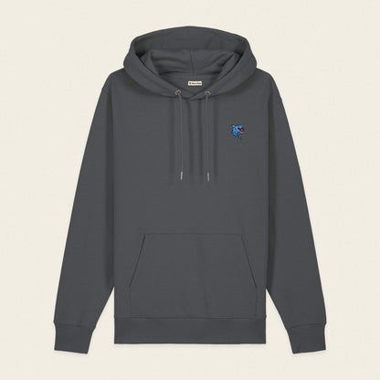 Bio Hoodie - Snack Attack in Grau - Paw & Pixel Stickdesign