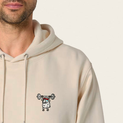 Bio Hoodie - Strong Sheep in Burgunder - Paw & Pixel Stickdesign