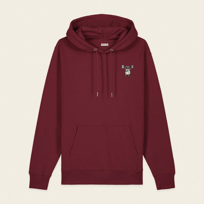 Bio Hoodie - Strong Sheep in Burgunder - Paw & Pixel Stickdesign