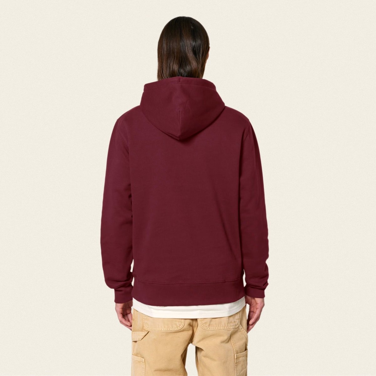 Bio Hoodie - Strong Sheep in Burgunder - Paw & Pixel Stickdesign
