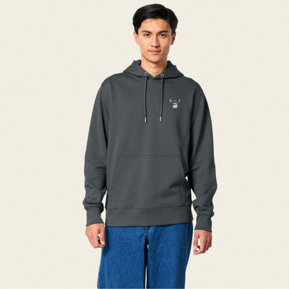 Bio Hoodie - Strong Sheep in Burgunder - Paw & Pixel Stickdesign