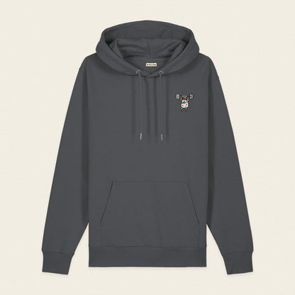 Bio Hoodie - Strong Sheep in Grau - Paw & Pixel Stickdesign