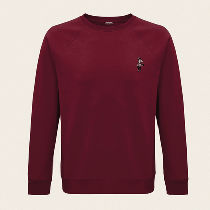 Bio Sweatshirt - Business Esel in Burgunder - Paw & Pixel Stickdesign