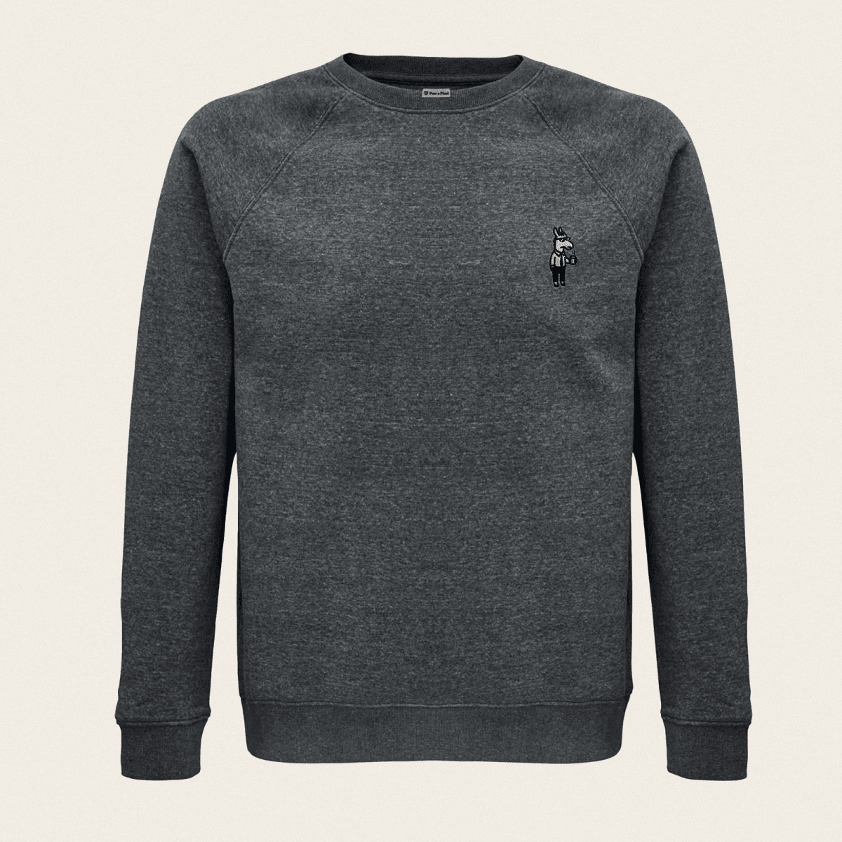 Bio Sweatshirt - Business Esel in Dunkelgrau - Paw & Pixel Stickdesign