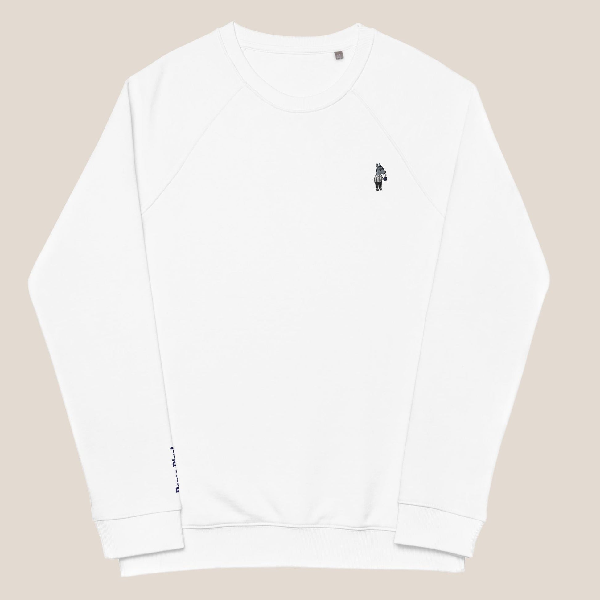 Bio Sweatshirt - Business Esel in Weiß - Paw & Pixel Stickdesign