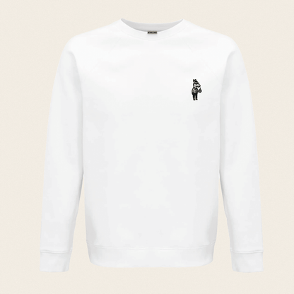 Bio Sweatshirt - Business Esel in Weiß - Paw & Pixel Stickdesign