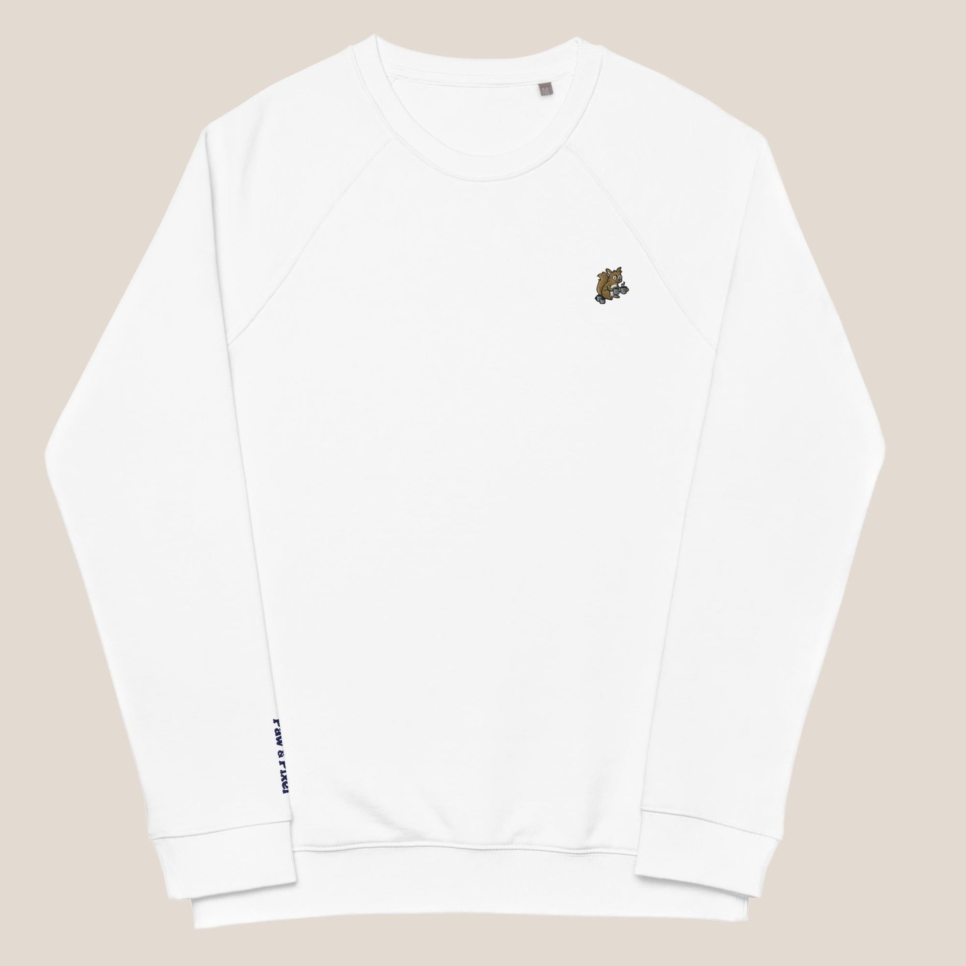 Bio Sweatshirt - Coffee Junkie in Weiß - Paw & Pixel Stickdesign