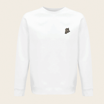 Bio Sweatshirt - Coffee Junkie in Weiß - Paw & Pixel Stickdesign