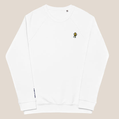 Bio Sweatshirt - Groovy Bee in Weiß - Paw & Pixel Stickdesign