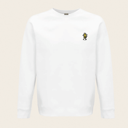 Bio Sweatshirt - Groovy Bee in Weiß - Paw & Pixel Stickdesign
