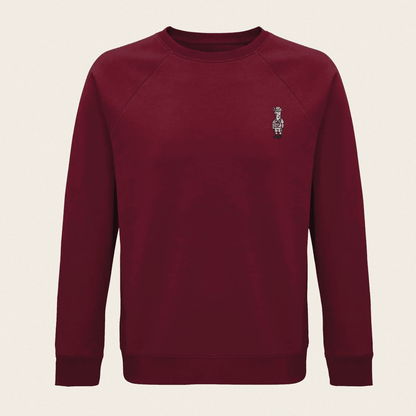 Bio - Sweatshirt - Llama on Tour in Burgunder - Paw & Pixel Stickdesign