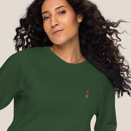 Bio - Sweatshirt - Llama on Tour in Burgunder - Paw & Pixel Stickdesign