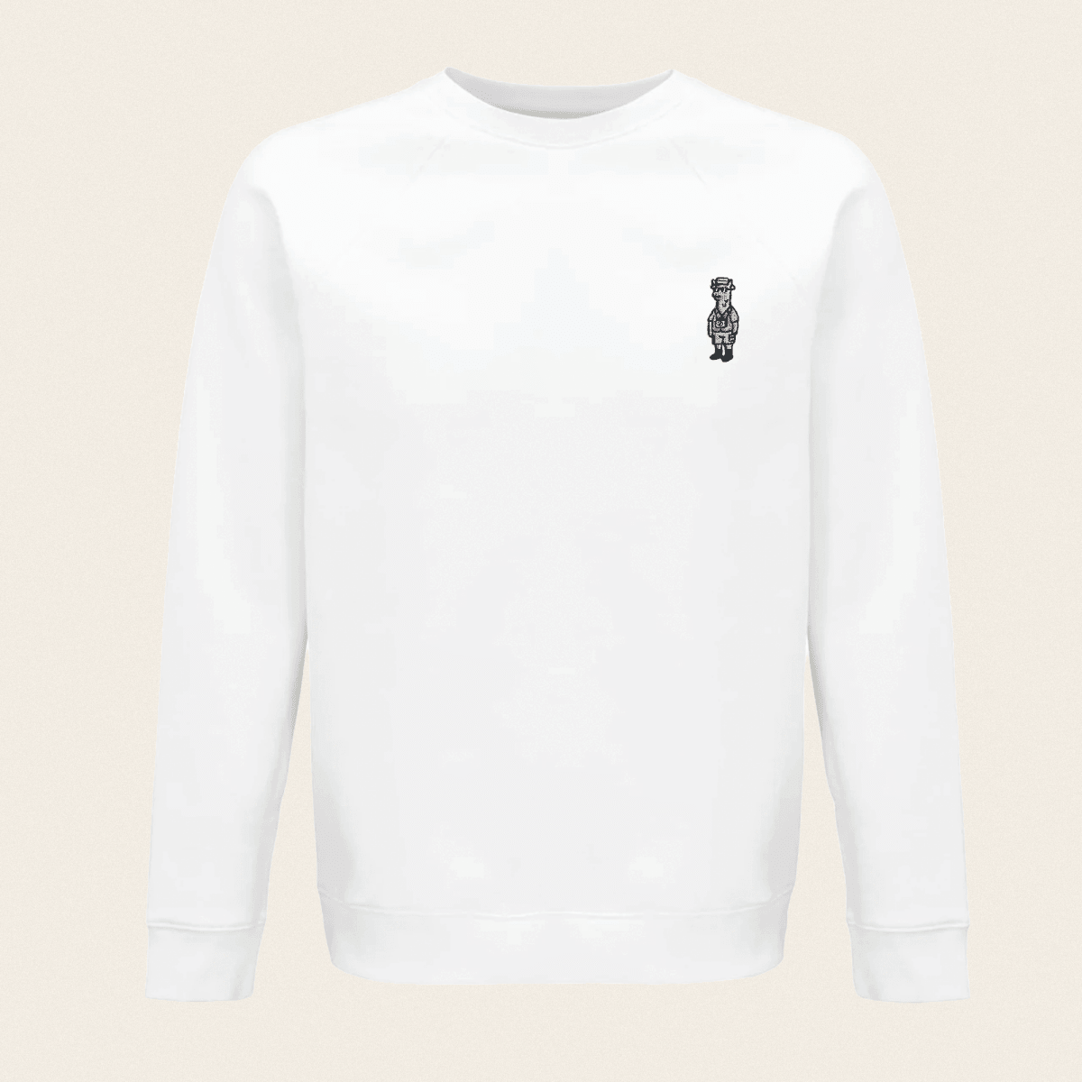 Bio - Sweatshirt - Llama on Tour in Weiß - Paw & Pixel Stickdesign