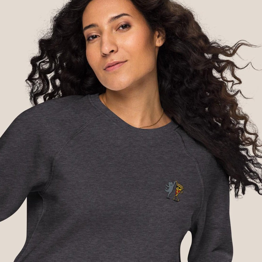 Bio - Sweatshirt - Party Cat in Burgunder - Paw & Pixel Stickdesign