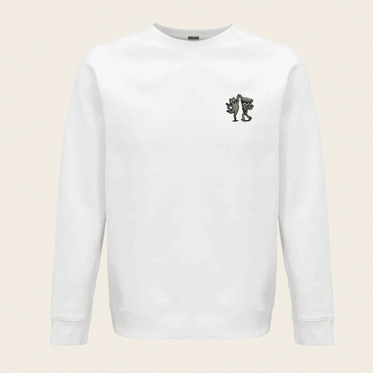 Bio - Sweatshirt - Party Cat in Weiß - Paw & Pixel Stickdesign