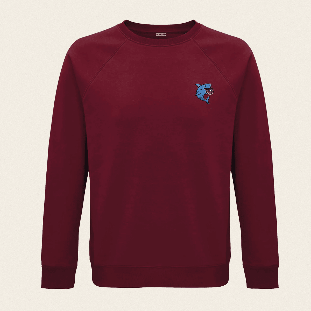 Bio Sweatshirt - Snack Attack in Burgunder - Paw & Pixel Stickdesign