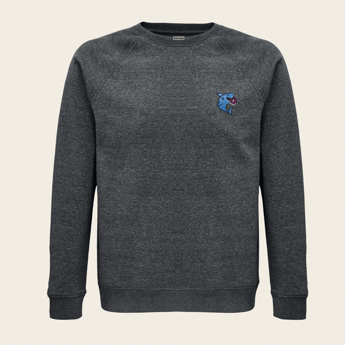 Bio Sweatshirt - Snack Attack in Dunkelgrau - Paw & Pixel Stickdesign