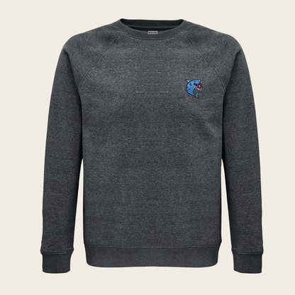 Bio Sweatshirt - Snack Attack in Dunkelgrau - Paw & Pixel Stickdesign