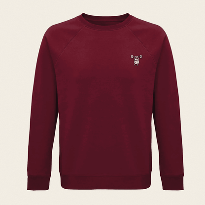 Bio Sweatshirt - Strong Sheep in Burgunder - Paw & Pixel Stickdesign