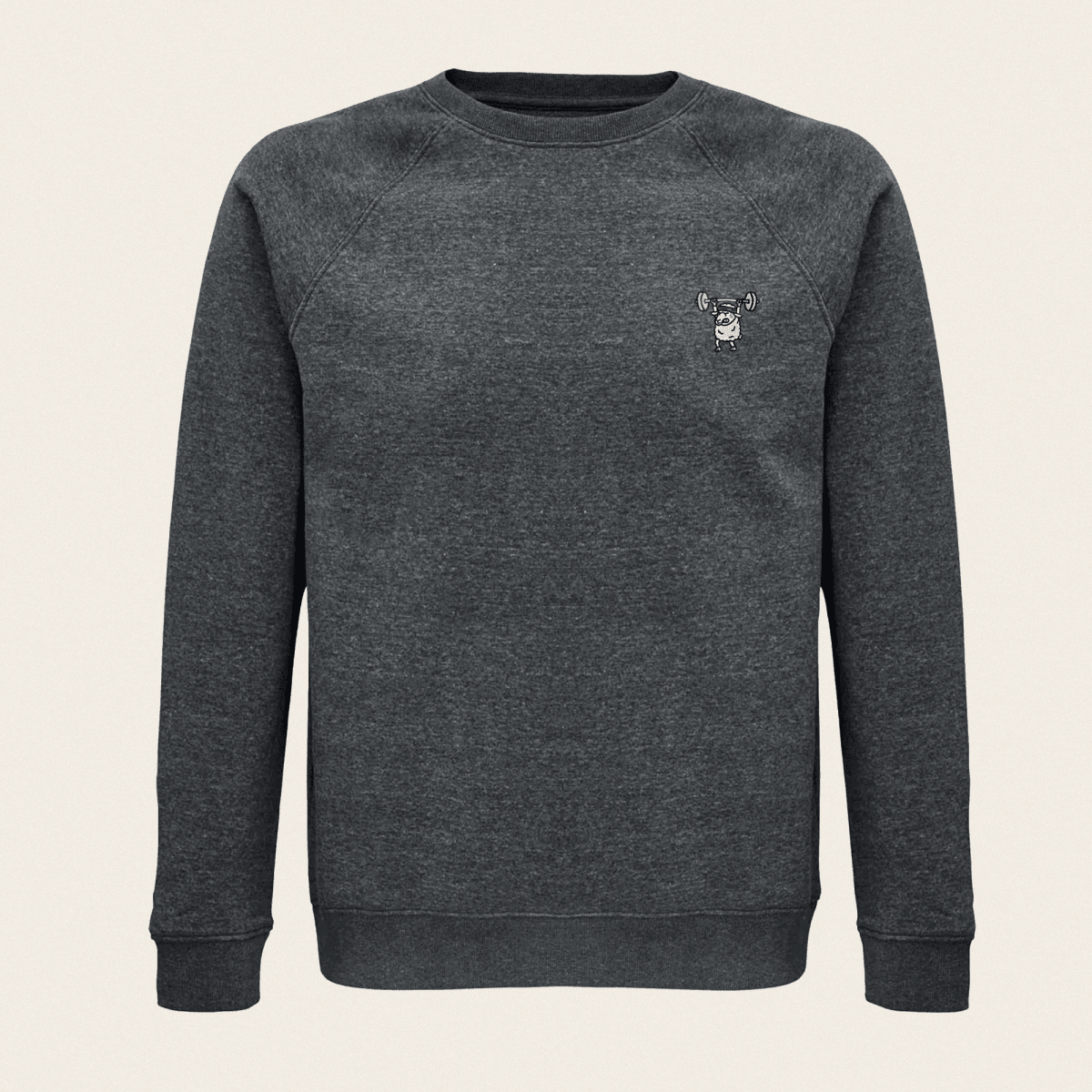 Bio Sweatshirt - Strong Sheep in Dunkelgrau - Paw & Pixel Stickdesign