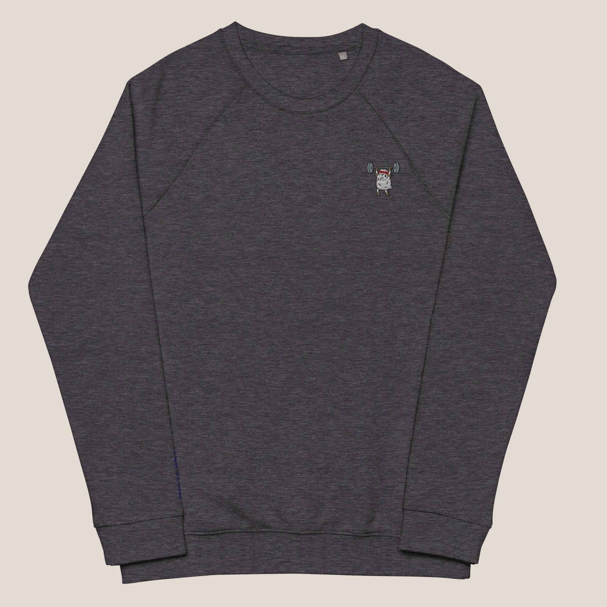 Bio Sweatshirt - Strong Sheep in Dunkelgrau - Paw & Pixel Stickdesign