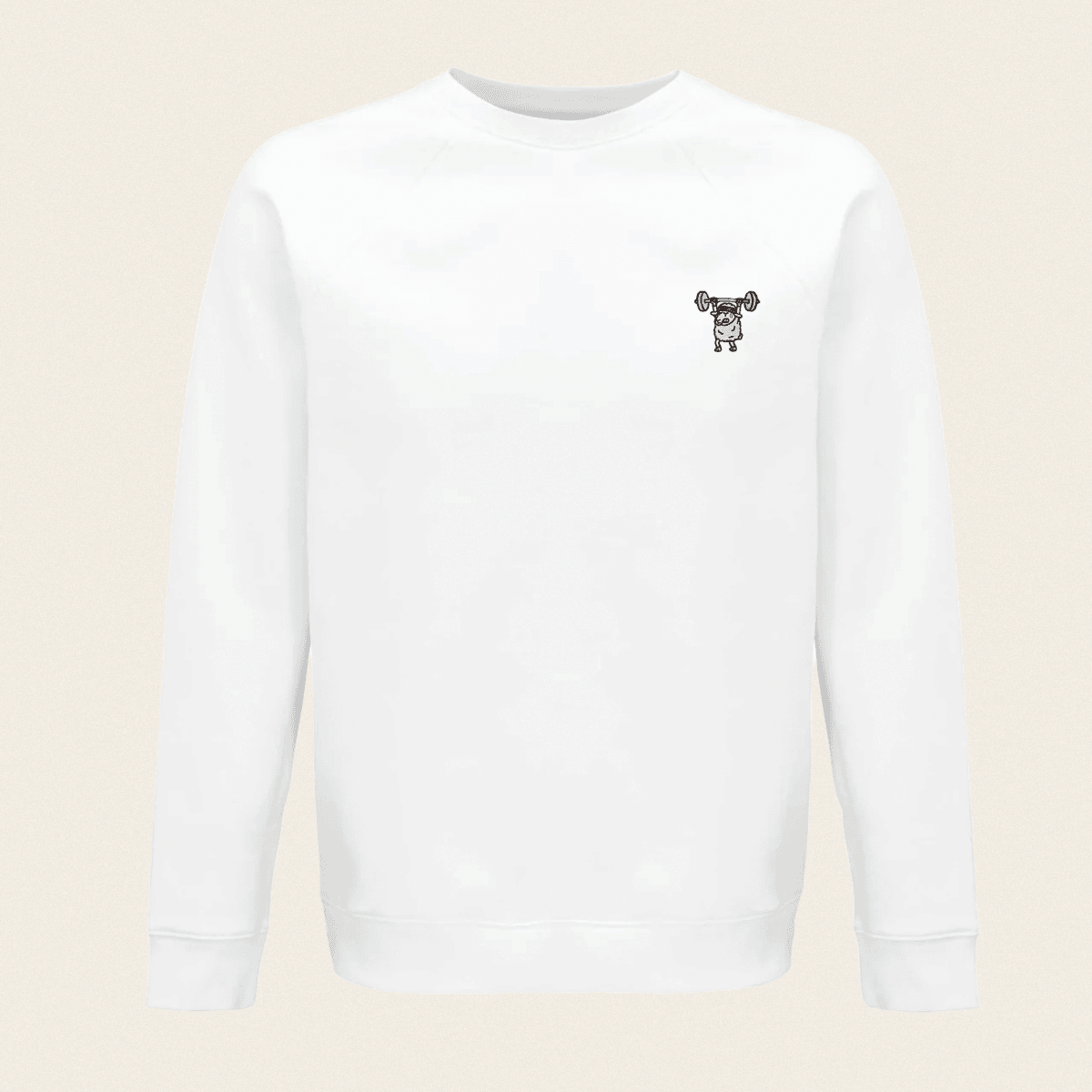 Bio Sweatshirt - Strong Sheep in Weiß - Paw & Pixel Stickdesign