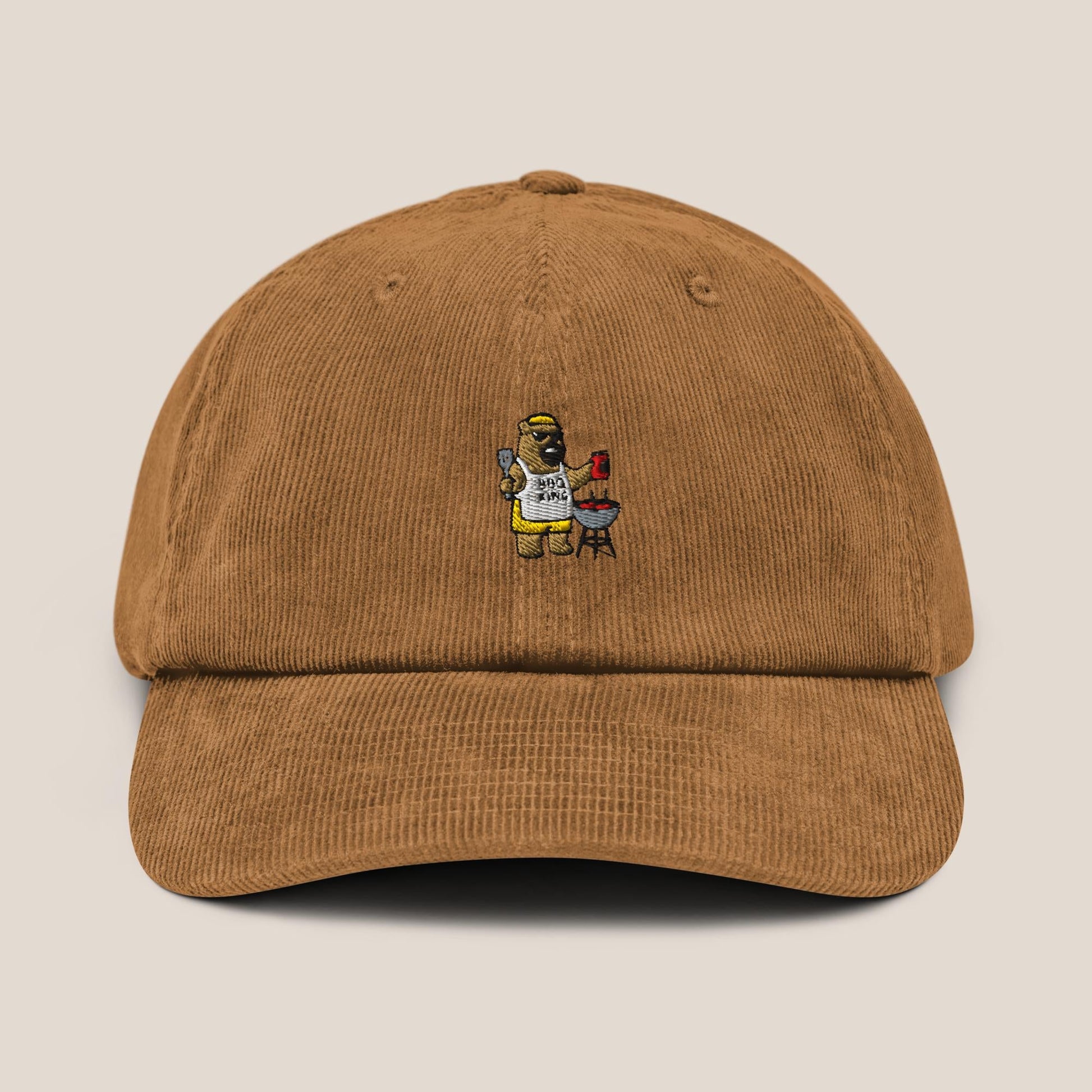 Cord Cap - BBQ Bär in Kamel - Paw & Pixel Stickdesign