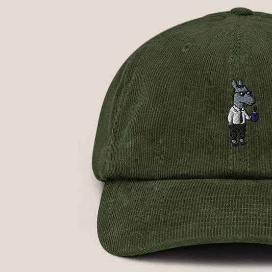 Cord Cap - Business Esel in Oxford Navy - Paw & Pixel Stickdesign