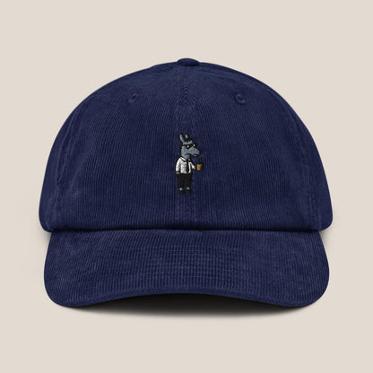 Cord Cap - Business Esel in Oxford Navy - Paw & Pixel Stickdesign