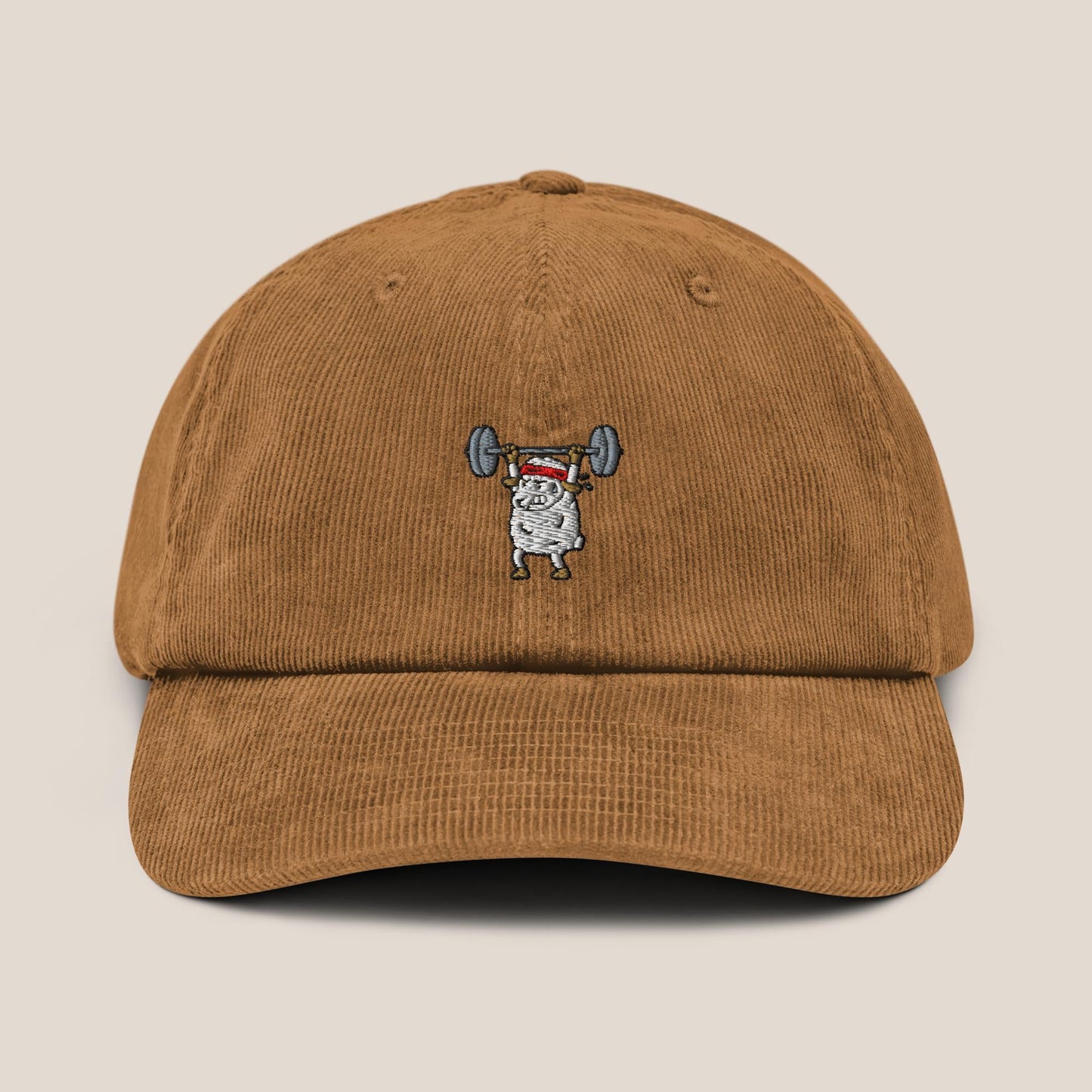 Cord Cap - Strong Sheep in Kamel - Paw & Pixel Stickdesign