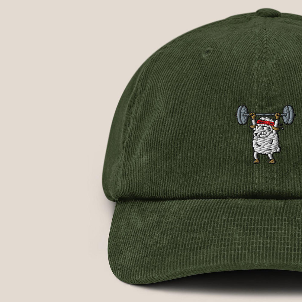 Cord Cap - Strong Sheep in Oxford Navy - Paw & Pixel Stickdesign