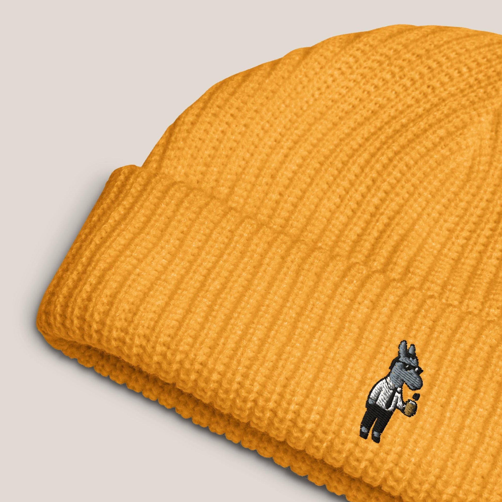 Fischermütze - Business Esel in Senfgelb - Paw & Pixel Stickdesign