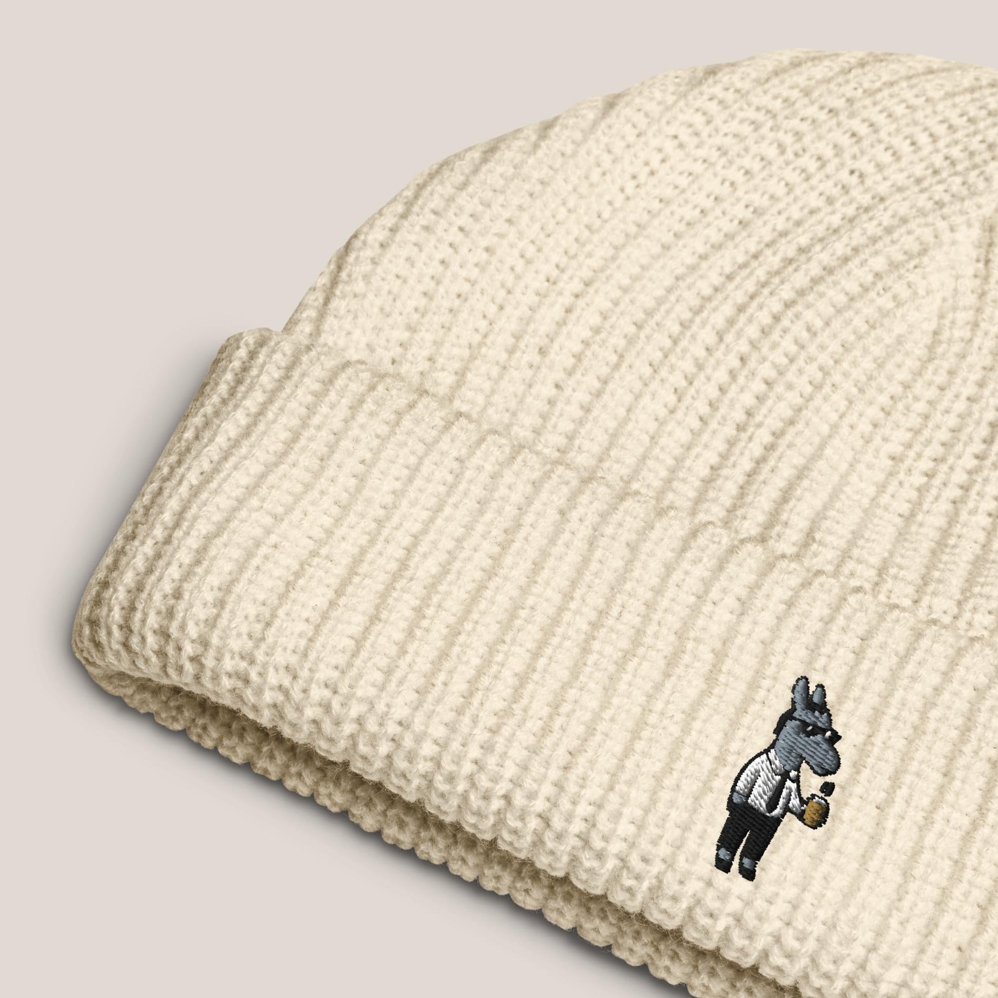 Fischermütze - Business Esel in Cremeweiß - Paw & Pixel Stickdesign