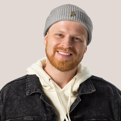 Fischermütze - Coffee Junkie in Waldgrün - Paw & Pixel Stickdesign