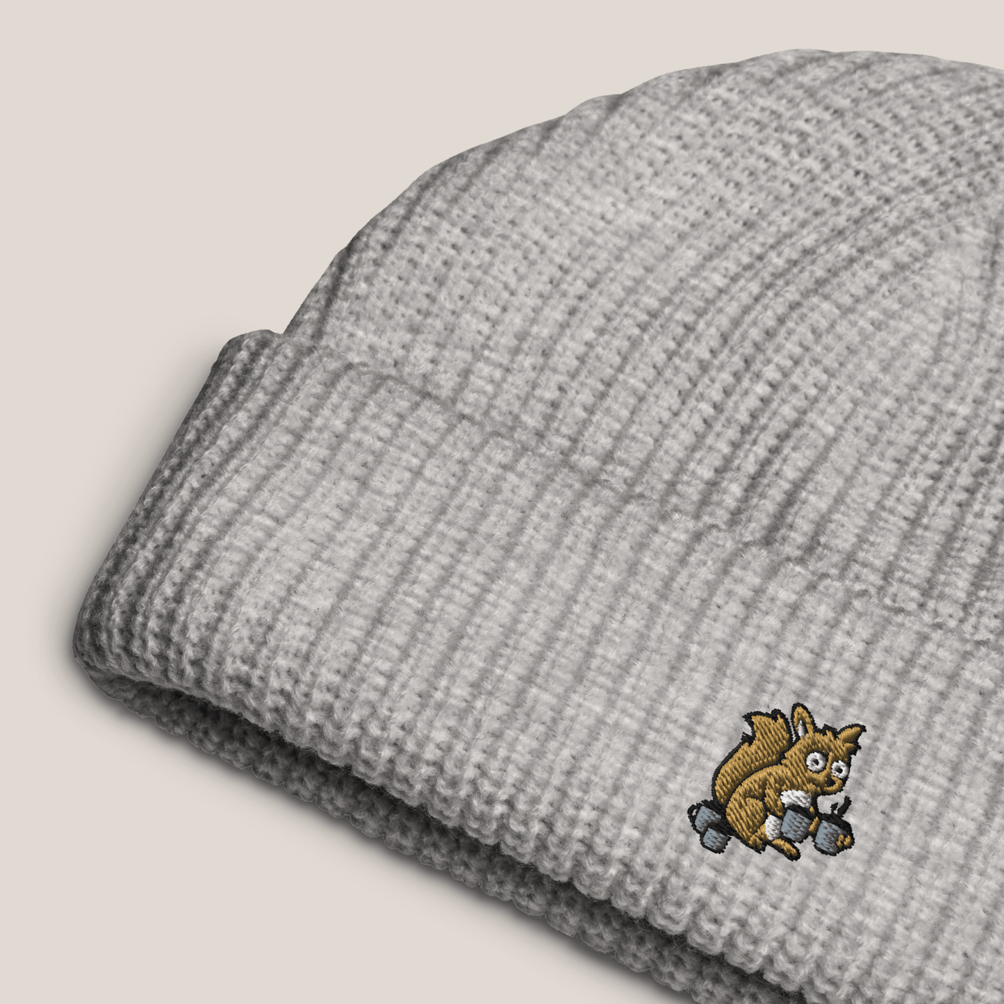 Fischermütze - Coffee Junkie in Grau - Paw & Pixel Stickdesign