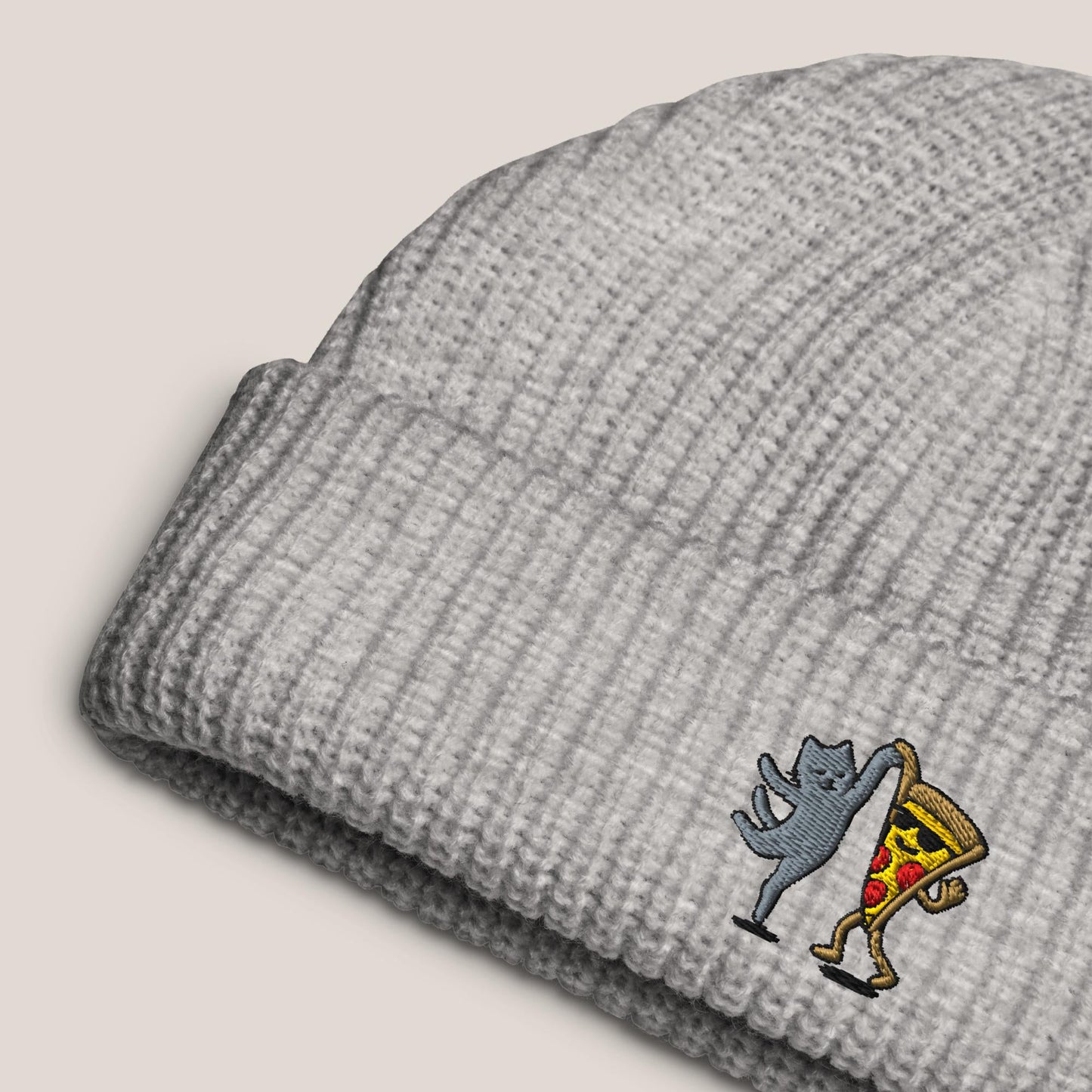 Fischermütze - Party Cat in Grau - Paw & Pixel Stickdesign