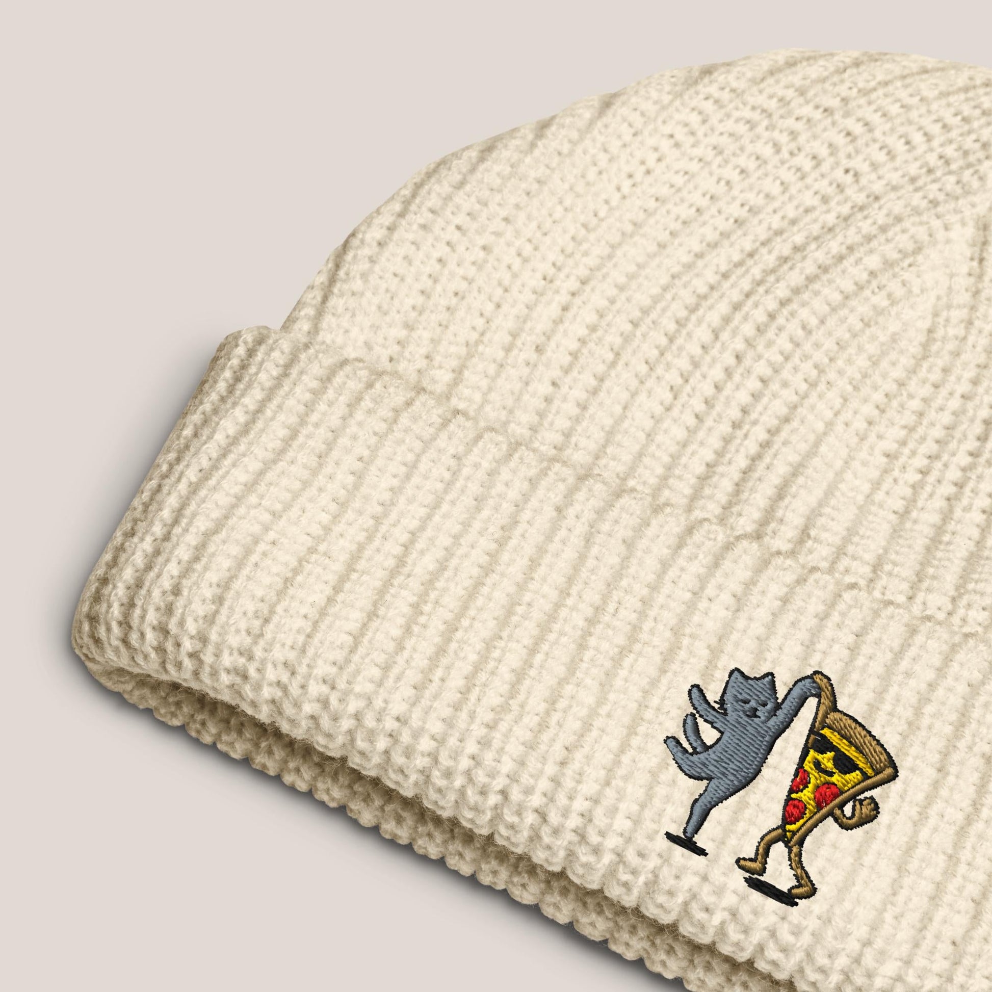 Fischermütze - Party Cat in Cremeweiß - Paw & Pixel Stickdesign