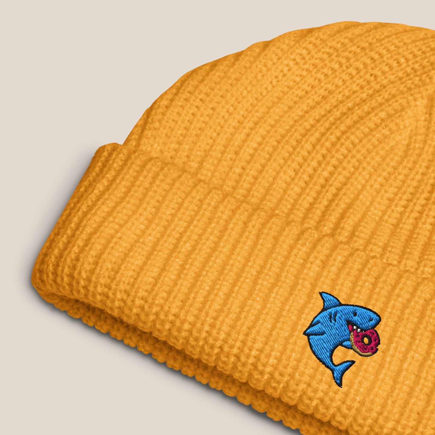 Fischermütze - Snack Attack in Senfgelb - Paw & Pixel Stickdesign