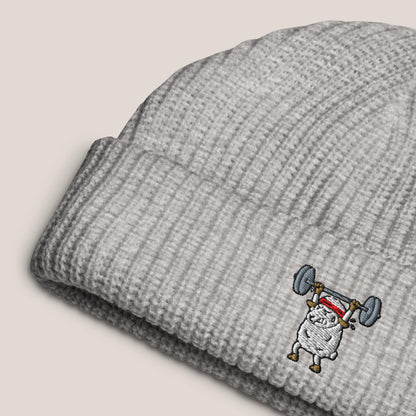Fischermütze - Strong Sheep in Grau - Paw & Pixel Stickdesign